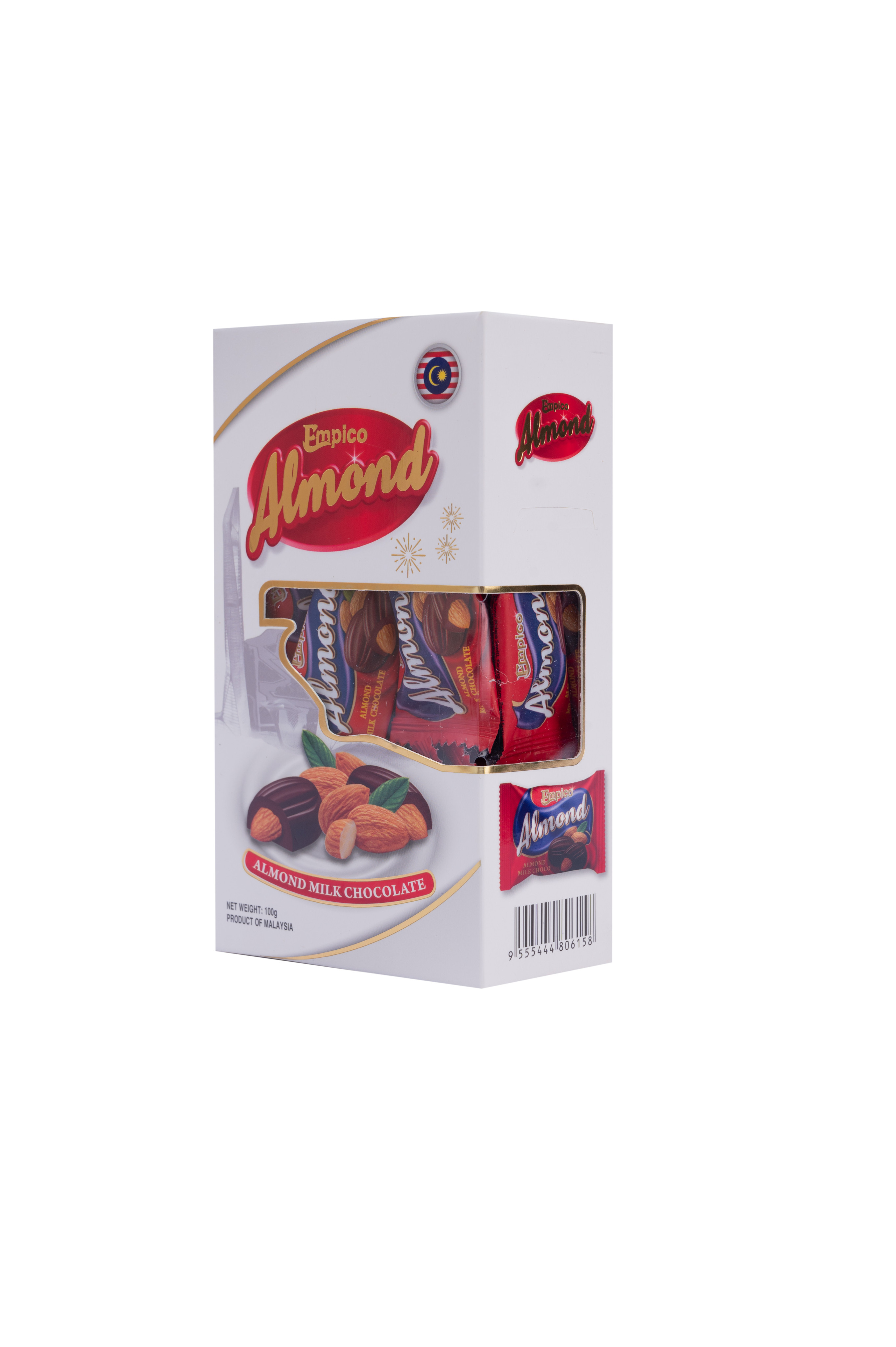 Sôcôla sữa hạnh nhân_hộp  giấy mika  Empico 100g Trắng